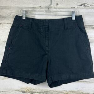 Tommy Hilfiger women 8 black chino shorts cotton summer mid rise zip
